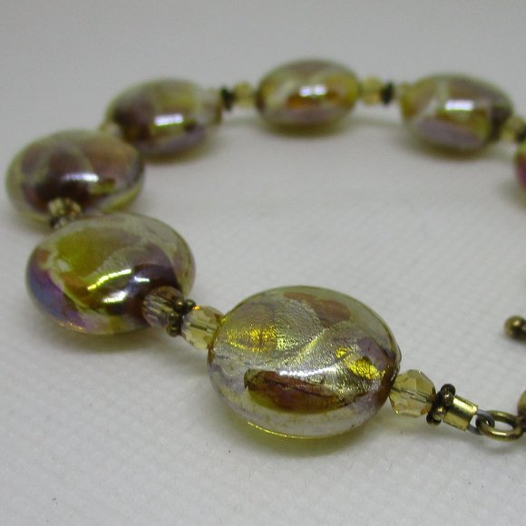 dichroic Murano glass disc bracelet - Picture 3 of 3